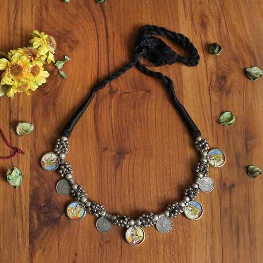 Hand painted coin necklace (c)
