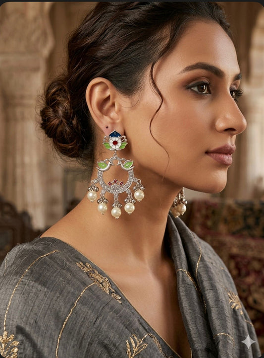 Meenakari Pearl Earrings