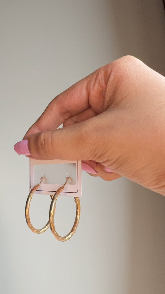 Textured Golden hoops