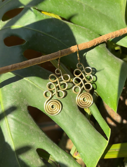Brass wire earings