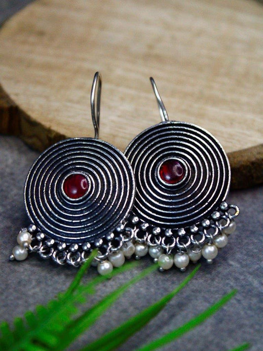 Aabha spiral stone earring