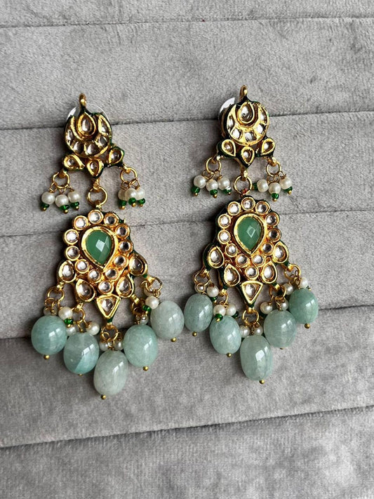 Mehr Mint Green Chandelier Earrings