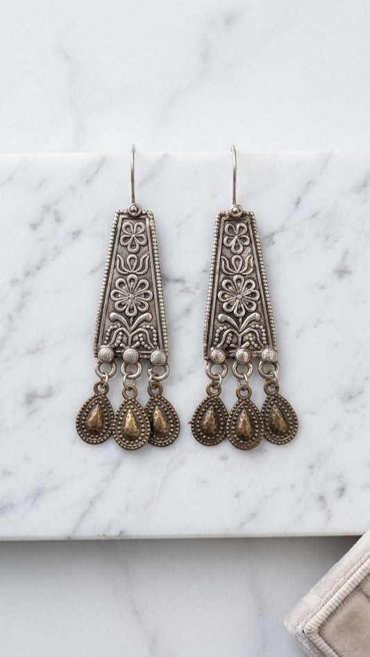 Gulika floral drop earrings