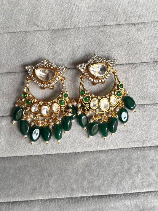 Mehar kundan polki earrings