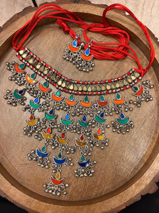 Diya mirror necklace