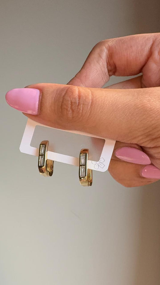 Square  hoops with crystals