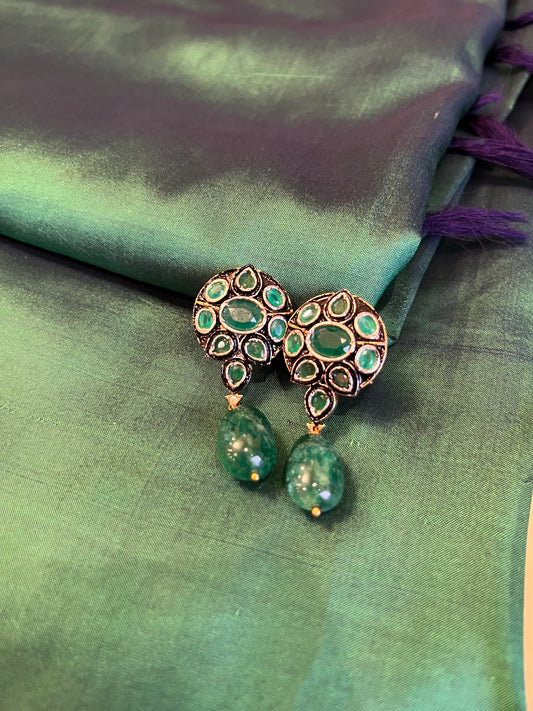 Studs with CZ acessories in green