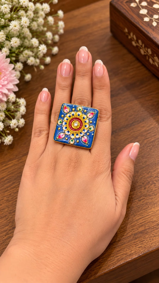 Handpainted cocktail rings