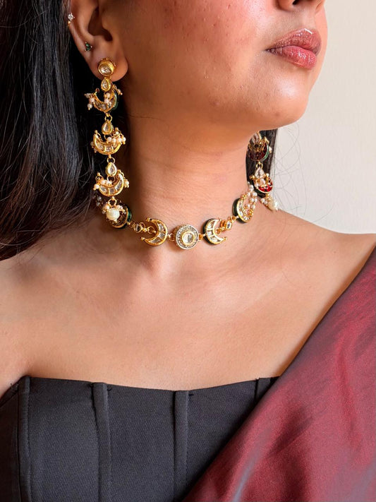 Chandrika emerald kundan set